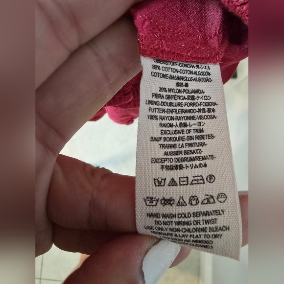 Free People Lace Crochet Vibrant Red Daisy Chain Mini Fit Flare Dress Size 2 - Picture 12 of 12